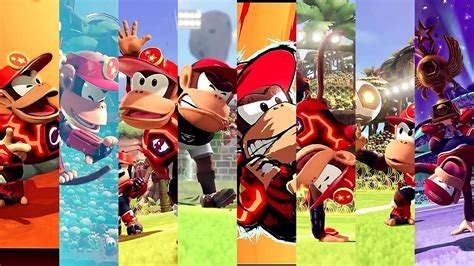 Mario Strikers Battle League All Diddy Kong Animations YouTube