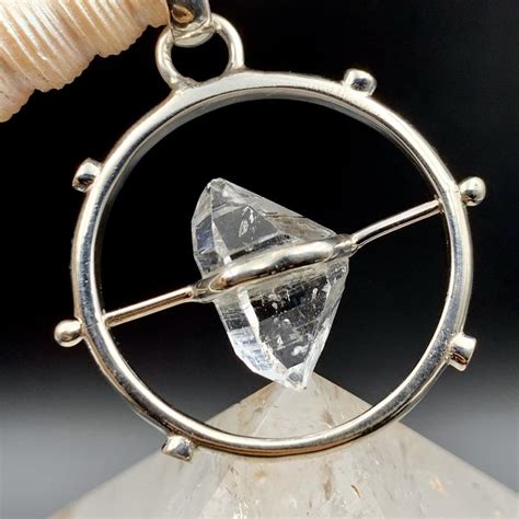 Spinning Herkimer Diamond Quartz Pendant Double Terminated Crystal