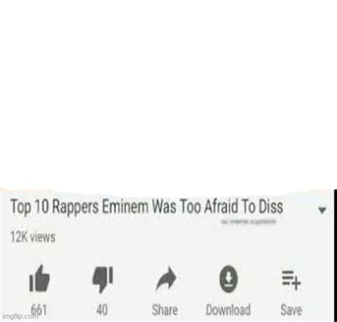 Top 10 Rappers Eminem Was Too Afraid To Diss Blank Template Imgflip