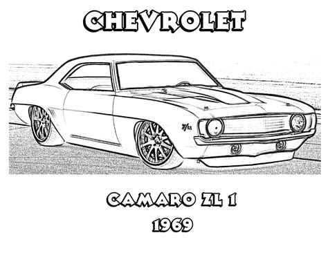 Dibujos De 1969 Chevrolet Camaro ZL1 Para Colorear Para Colorear