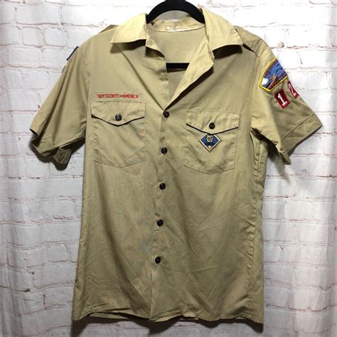 Vintage Official Boy Scouts Shirt W Multiple Patches Boardwalk Vintage