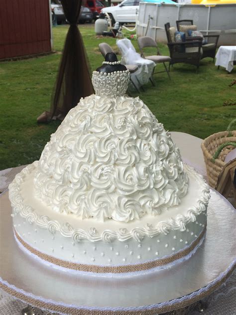 A Brides Dress Cake Made For A Bridal Shower Wedding Shower Cakes Wedding Cakes Bridal