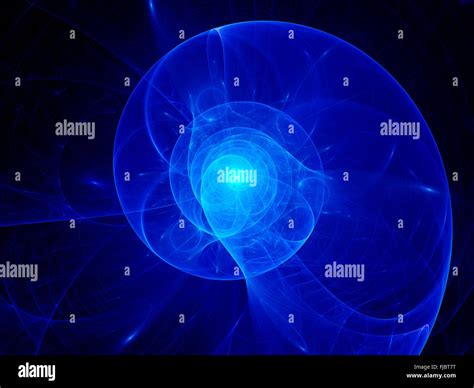 Blue Plasma Spiral In Space Computer Generated Abstract Background