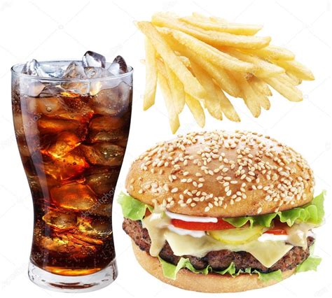 Hamburger And French Fries And Drink