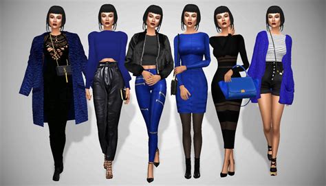 Sims4sisters — Avelinesims Lookbook 14 Electric Blue Look 1