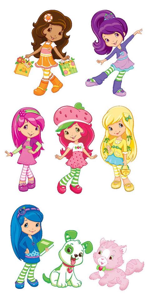 Strawberry Shortcake Set Of 6 Characters Removable Wall Stickers With