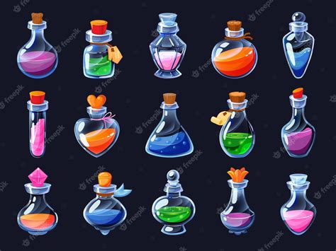 Potion de jeu Élixir de dessin animé pour la force mana et l'endurance