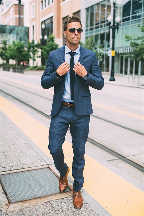 20 Ways To Wear Blue Suits With Brown Shoes Ideas For Men