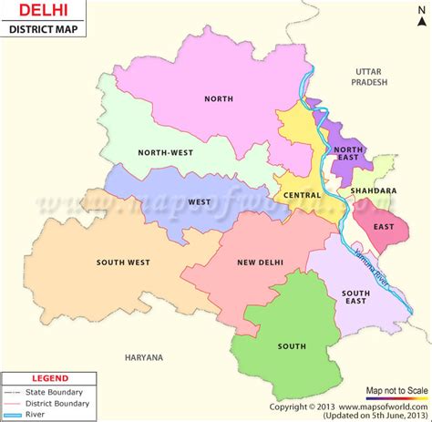 Districts In Delhi Map