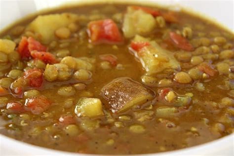 Pressure Cooker Lentil Soup With Curry And Potatoes The