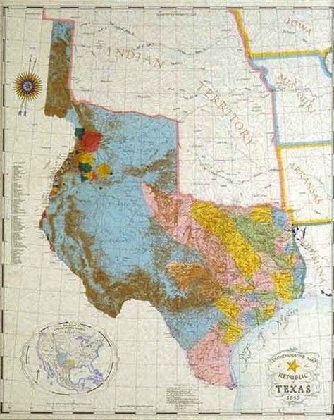 Republic Of Texas Map 1845 Texas History Pinterest Maps Texas
