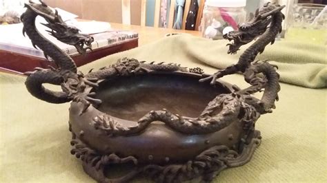Late 1800 Chinese Bronze Dragon Bowl Collectors Weekly