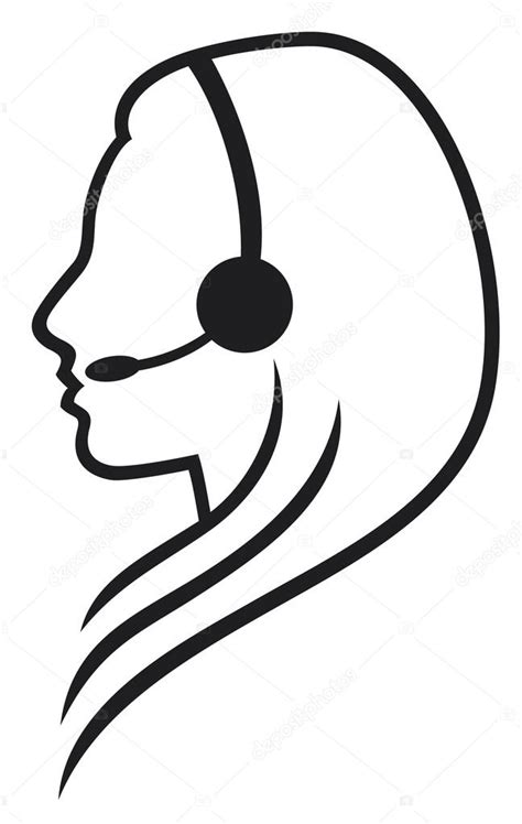 Headset Symbol Woman Headset Call Center Icon Face With Headset