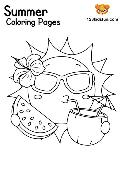 Free Preschool Summer Coloring Pages Coloring Home Summer Coloring