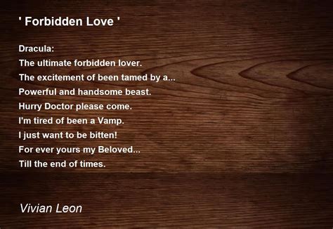 Forbidden Love Poem By Vivian Leon Poem Hunter Comments