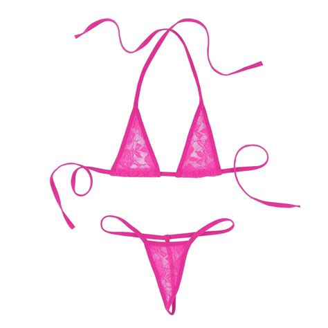 buy inlzdz women s brazilian sheer extreme halterneck micro bikini bra top with g string