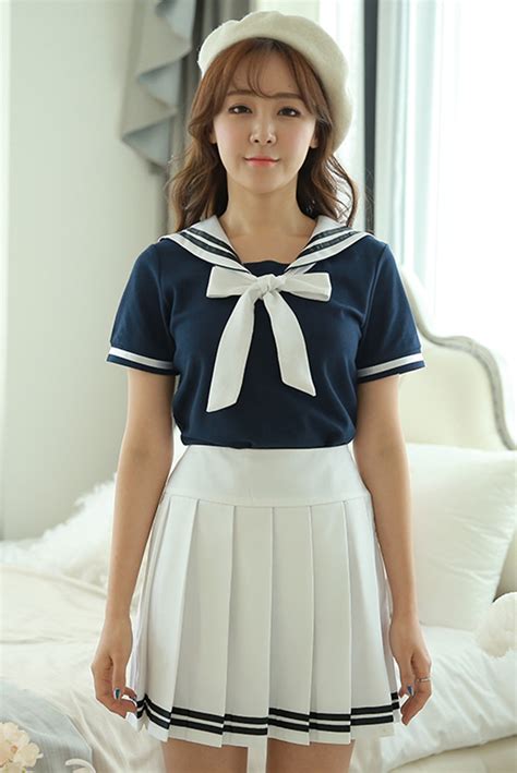 Japanese School Uniforms Anime Cos Sailor Suit Topstieskirt Jk Navy