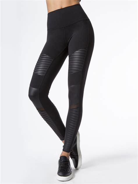 High Waisted Moto Legging In Black By Alo Yoga From Carbon38 Moto