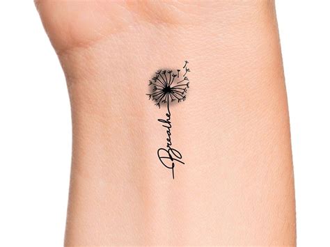 breathe dandelion temporary tattoo etsy in 2023 cool wrist tattoos tasteful tattoos wrist