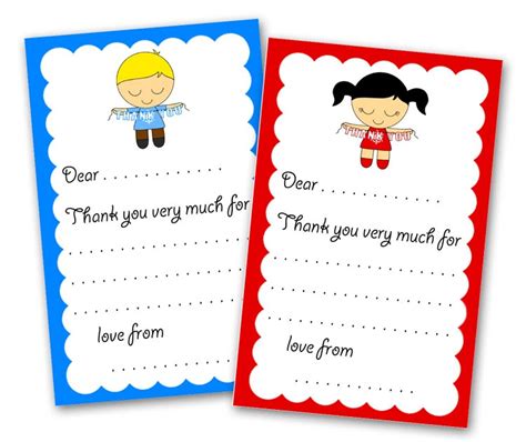 2 writing a simple note. EtsyKids: Thank you letter printable