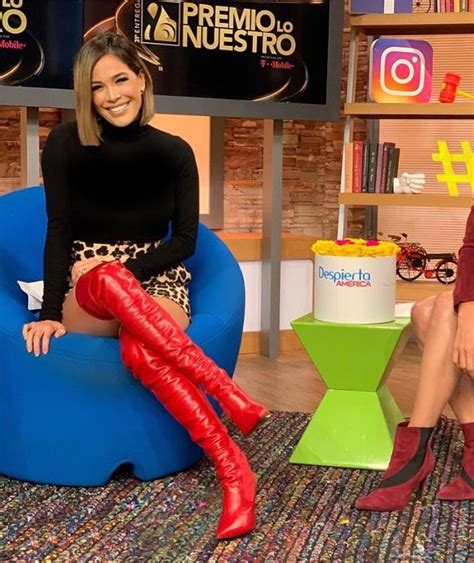 The Appreciation Of Booted News Women Blog Karla Martinez Wows The Audience In Thigh High Red