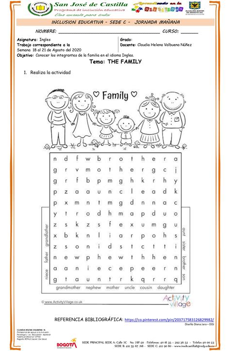 TALLER - LA FAMILIA - INGLES