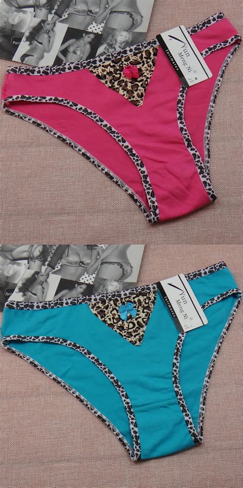 Yun Meng Ni Good Elastic Sexy Women Underwear Leopard Print And Bow Pictures Girls Sexy