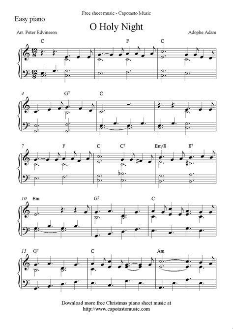 Christmas Piano Sheet Music Easy Free Printable Free Printable A To Z