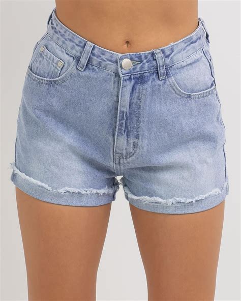 Country Denim Bethany Shorts In Light Mid Fast Shipping And Easy