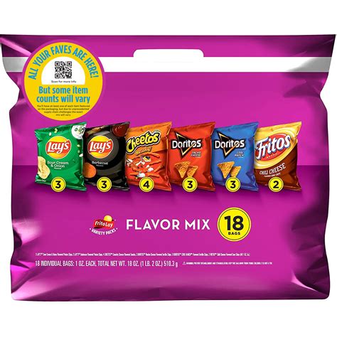 Frito-Lay Flavor Mix Snacks Variety Pack, 18 Count (Assortment May Vary