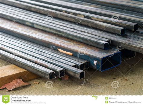 Long Metal Beams At Construction Site Stock Photo Image Of Industry