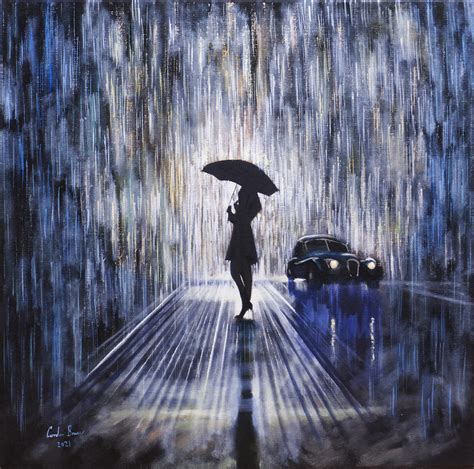 Woman In The Rain Painting By Gordon Bruce Fine Art America