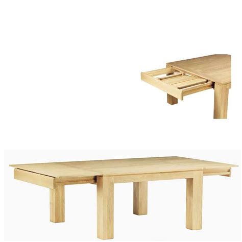 Table de salle à manger en chêne massif extensible avec ...