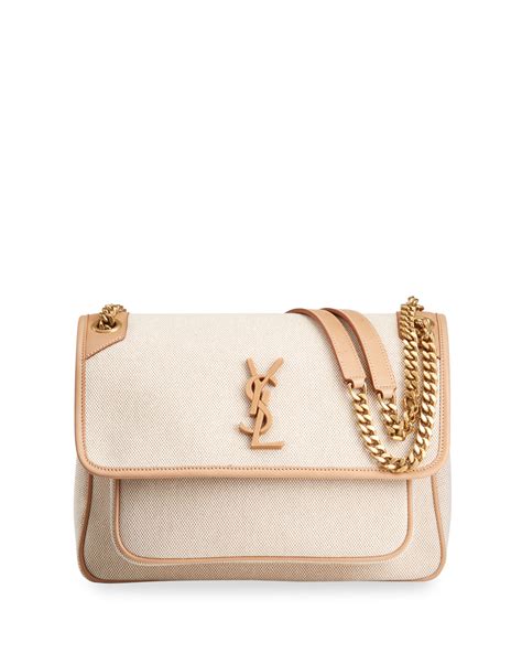 Saint Laurent Niki Medium Ysl Monogram Canvas Chain Shoulder Bag