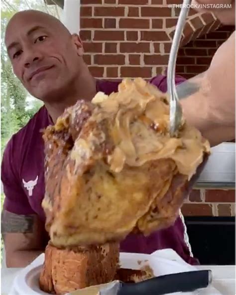 The Rock Eating A Massive French Toast For His Cheat Day Has Driven