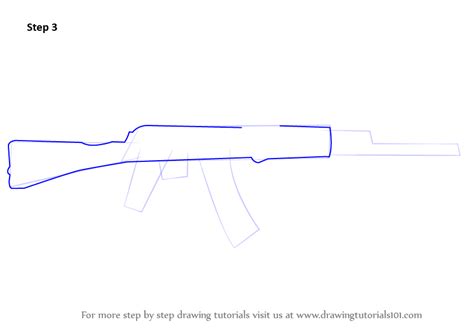 How to draw a guns ak 47. Learn How to Draw AK-47 Rifle (Rifles) Step by Step ...