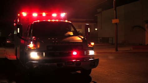 Ambulance Illuminated In The Dark Stock Video Footage Storyblocks