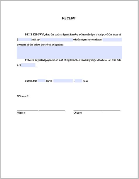 The authorized signature of the employer is mandatory in this letter and employer has to take this letter print out on their company letterhead. Cash Payment Receipt Template - Free Fillable PDF Forms