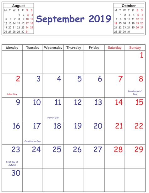 September 2019 Uk Holidays Calendar Printable Calendar Template