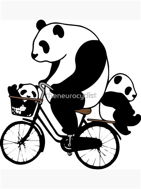 Panda Bear Cycling Poster For Sale By Theneurocyclist Redbubble