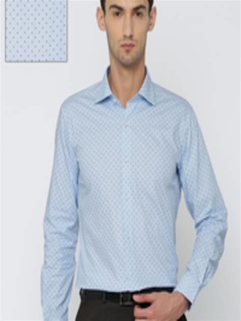 Buy Raymond Men Blue Contemporary Fit Printed Formal Shirt Shirts For