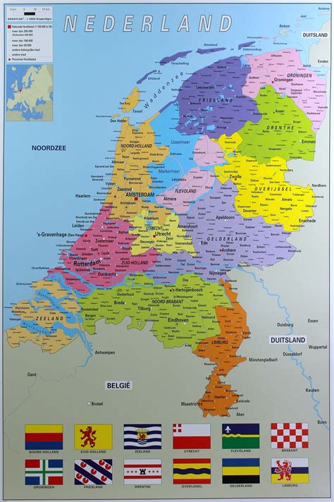 Click on the map to enlarge. Kaart Nederland Poster 61x91.5cm Poster | Kaarten, Kurk ...