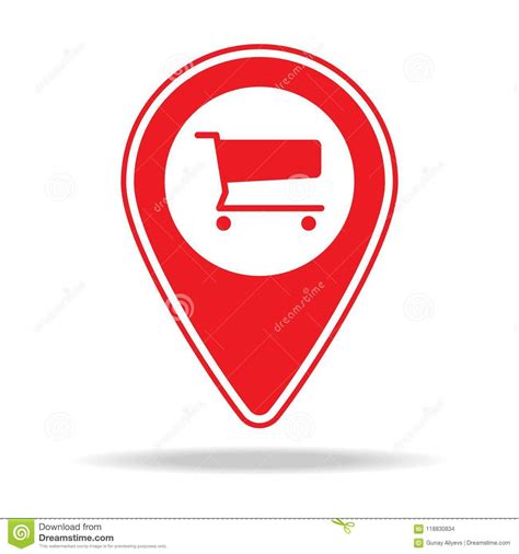 Grocery Or Supermarket Map Pin Icon Element Of Warning Navigation Pin