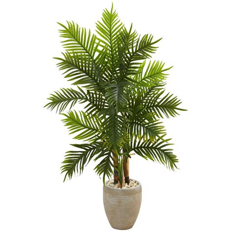Nearly Natural Indoor 5 Ft Areca Palm Artificial Tree In Sand Colored