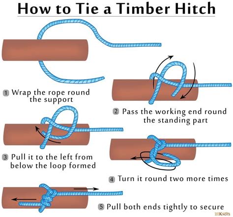 Timber Hitch Knot Instructions Camping Knots Knots Rope Knots