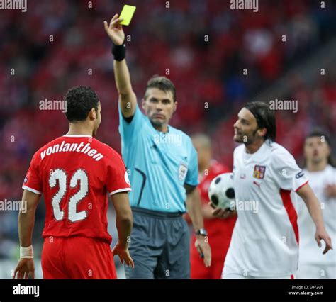 Johan Vonlanthen L Of Switzerland Show Yellow Card By Referee Roberto