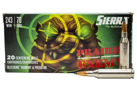 Sierra Bullets 243 Win 70 Gr Blitzking Prairie Enemy 20box Sportsman
