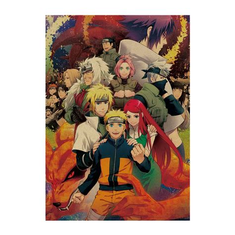 Naruto Uzumaki Classic Japanese Cartoon Comic Kraft Paper Bar Poster