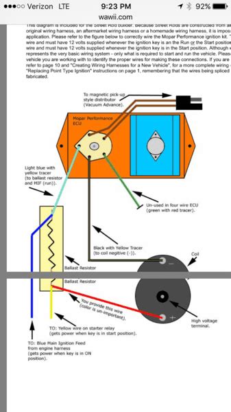 Mopar Electronic Ignition Wiring Schematic Question For A Bodies Only