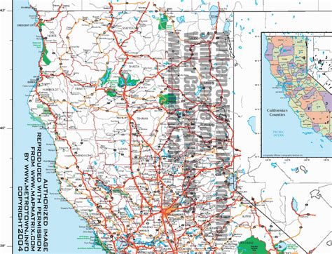 Northern Californi Highway Map Of Northern California Detail Map Of
